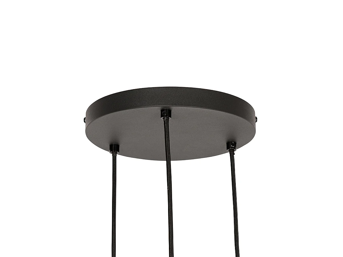 Suspension industrielle noire 3 lumières - Jim