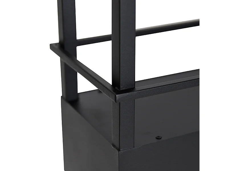 Suspension industrielle noire avec étagère 4 lumières GU10 - Cage Rack