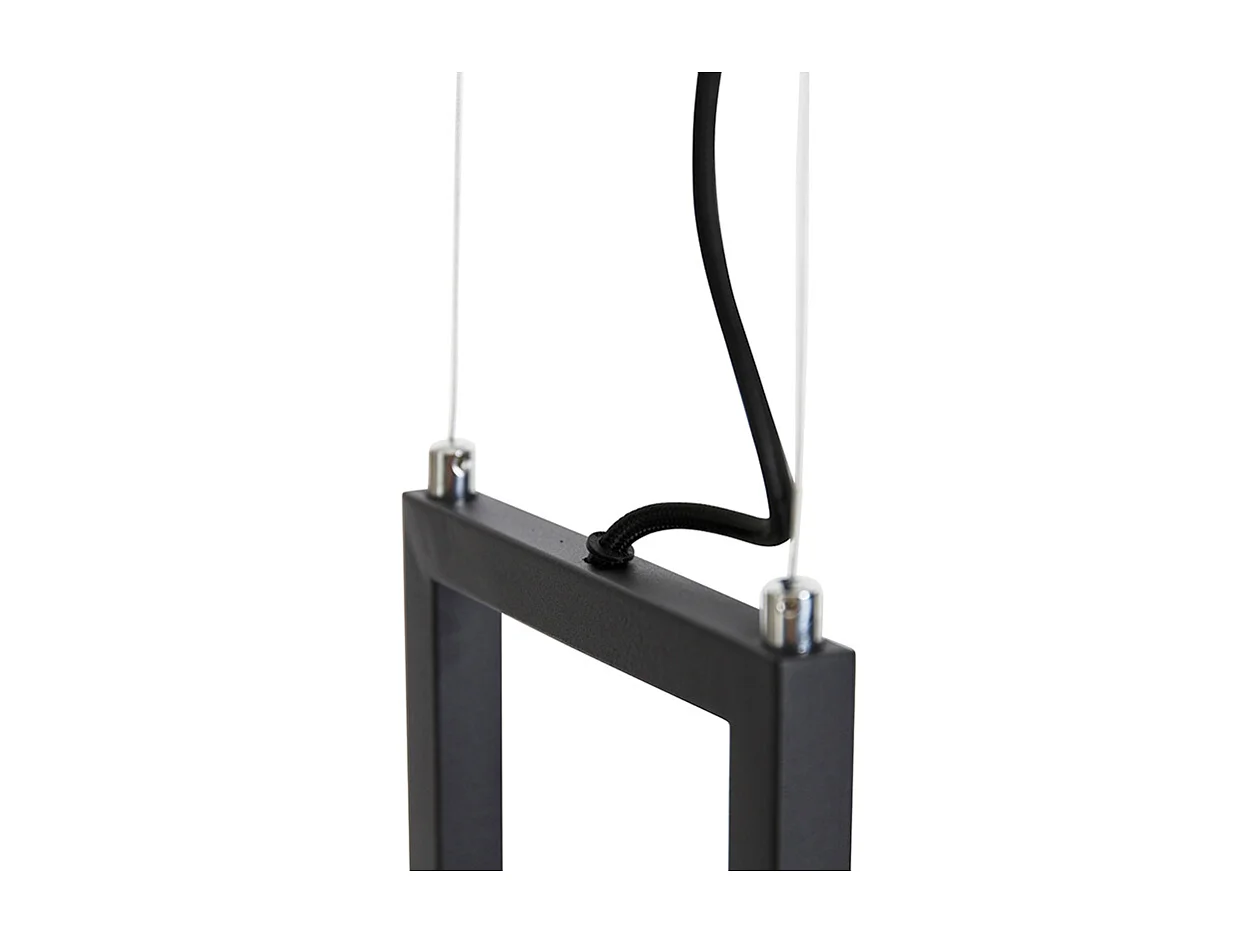 Suspension industrielle noire avec étagère 4 lumières GU10 - Cage Rack