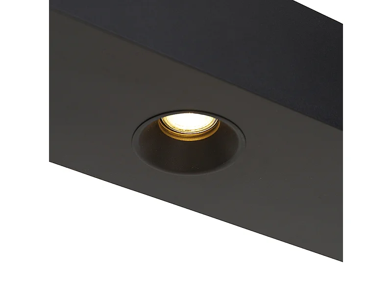 Suspension industrielle noire avec étagère 4 lumières GU10 - Cage Rack