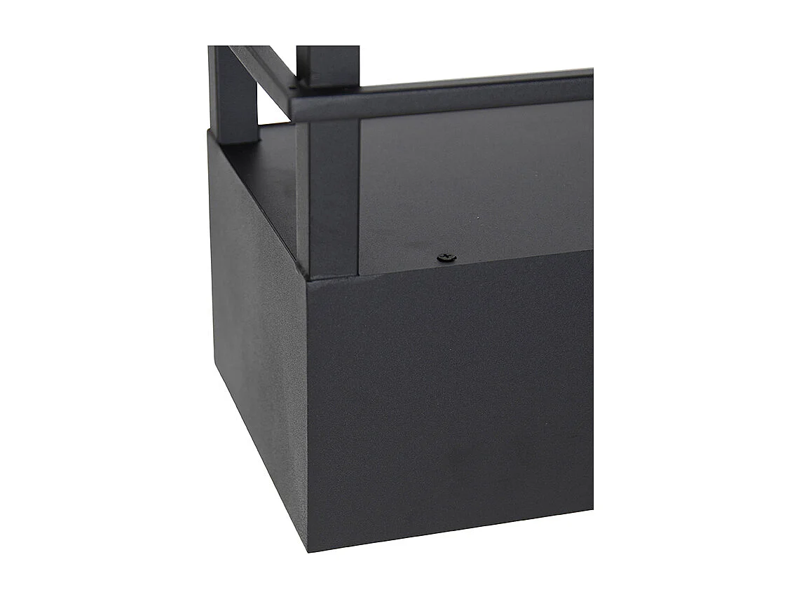 Suspension industrielle noire avec étagère 4 lumières GU10 - Cage Rack