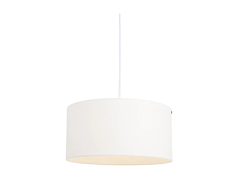 Lampe suspendue moderne blanc avec abat-jour blanc 50 cm - Combi 1