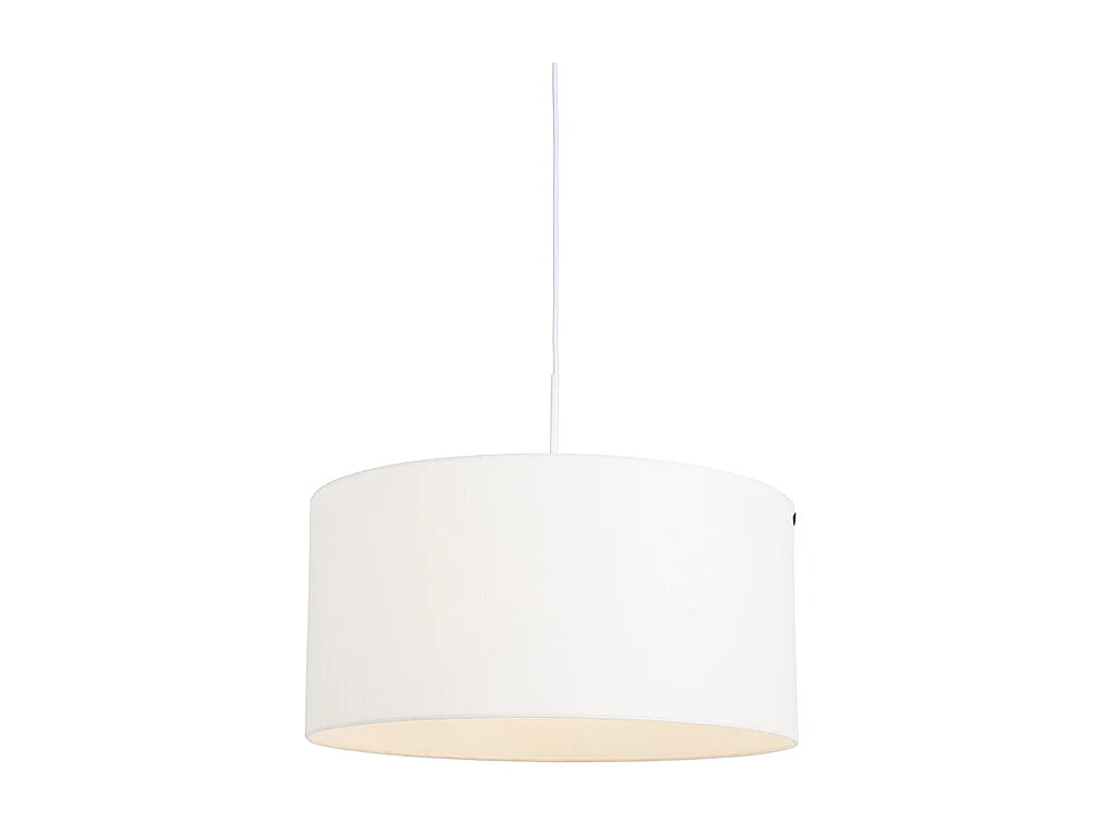 Lampe suspendue moderne blanc avec abat-jour blanc 50 cm - Combi 1