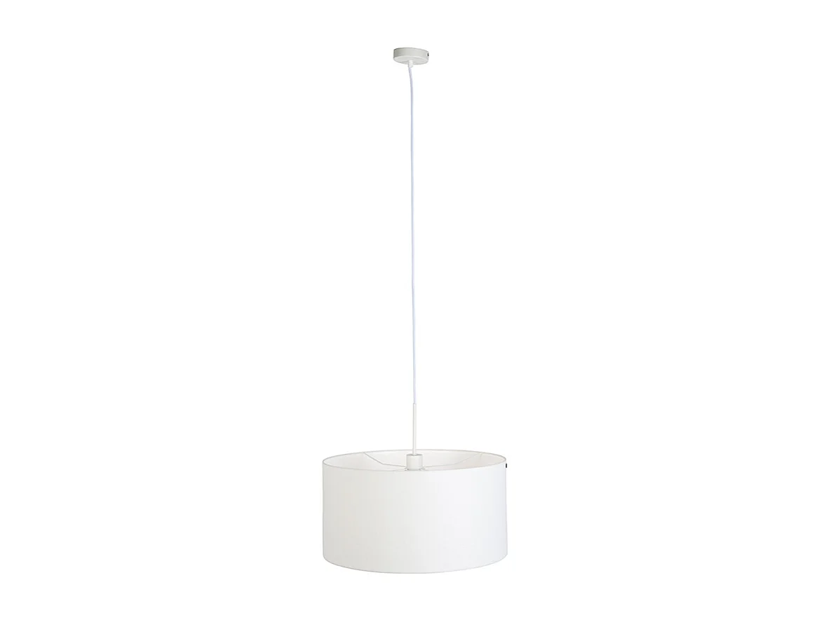 Lampe suspendue moderne blanc avec abat-jour blanc 50 cm - Combi 1