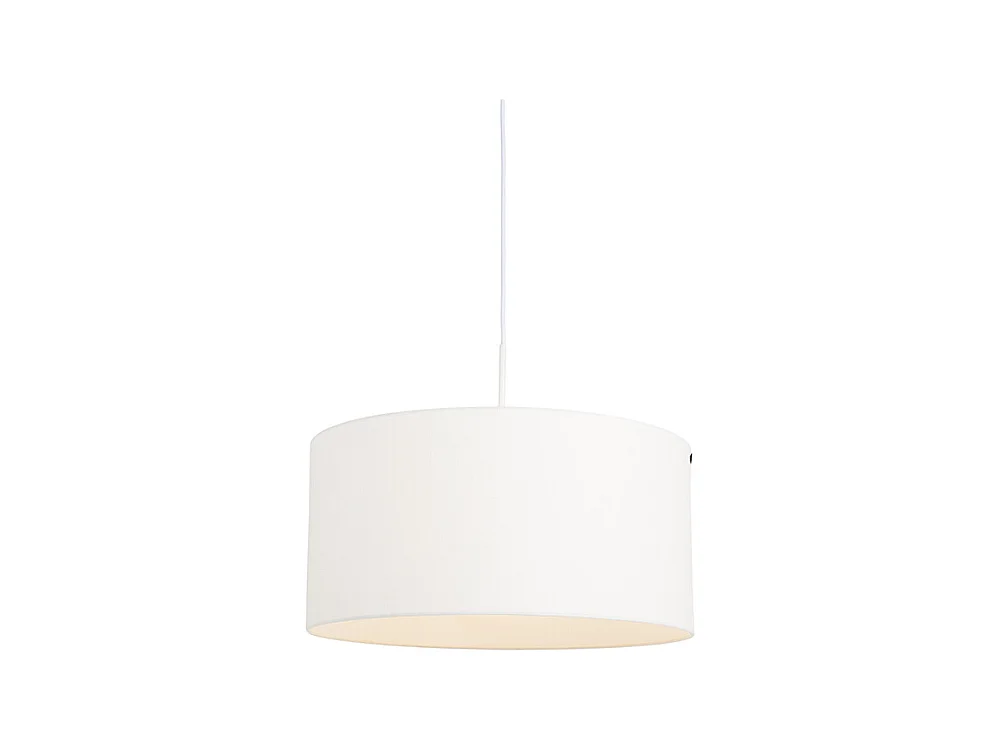 Lampe suspendue moderne blanc avec abat-jour blanc 50 cm - Combi 1