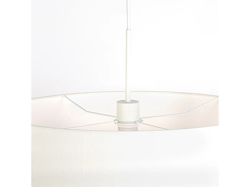 Suspension moderne blanche avec abat-jour blanc 50 cm - Combi 1