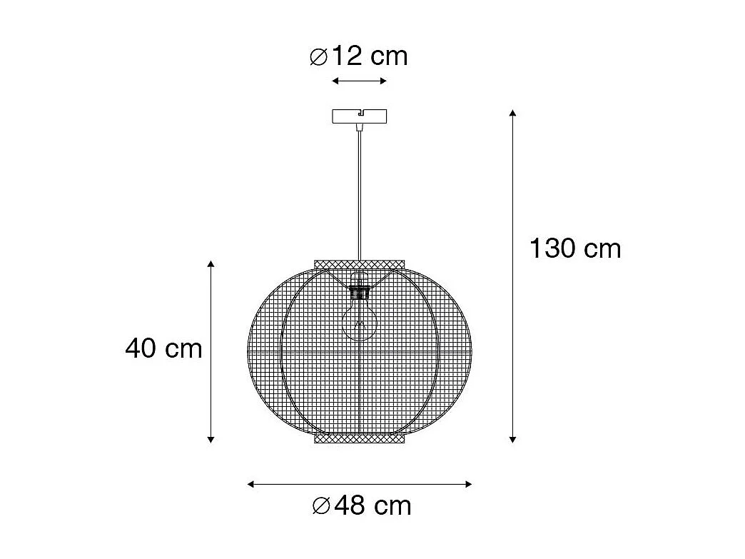 Suspension orientale tissu marron 48 cm - Rob