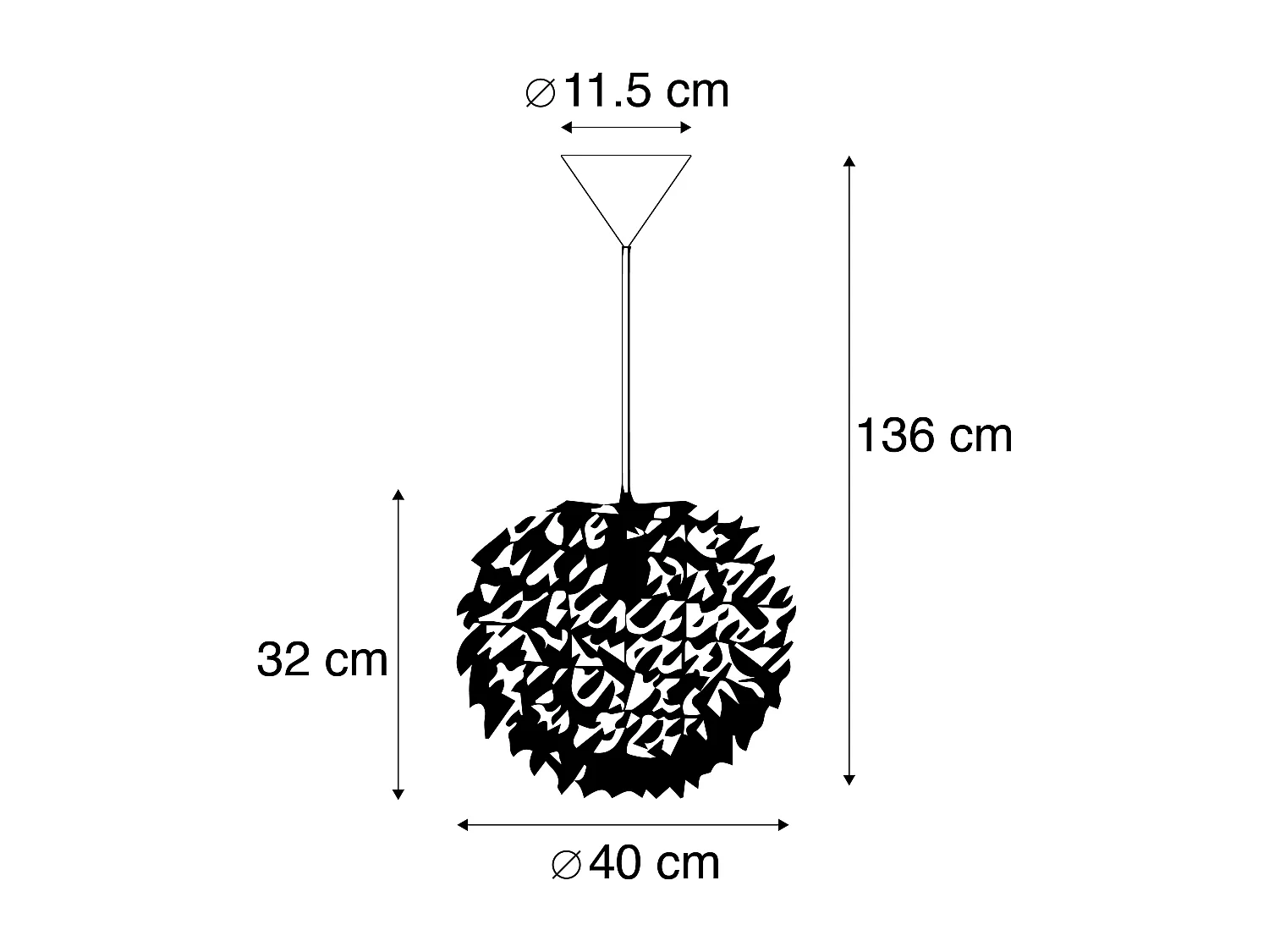 Suspension de style campagnard blanche avec plumes - Feather