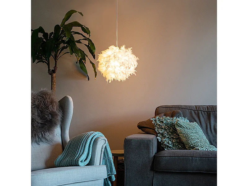 Suspension rustique blanche - Feather