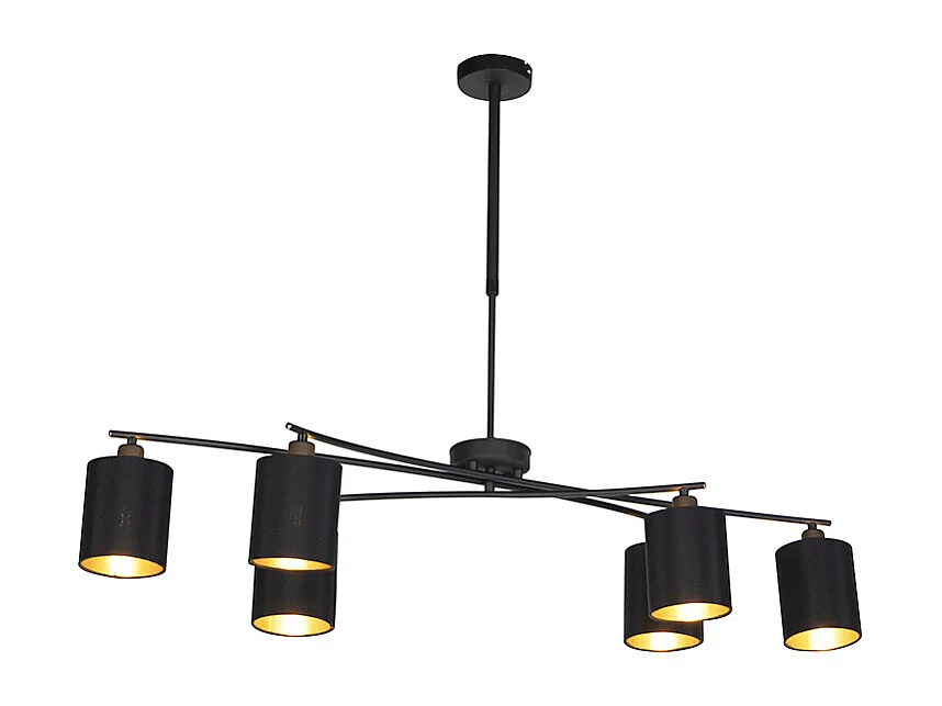 Lampe suspendue moderne noire orientable 6 lumières - Lofty