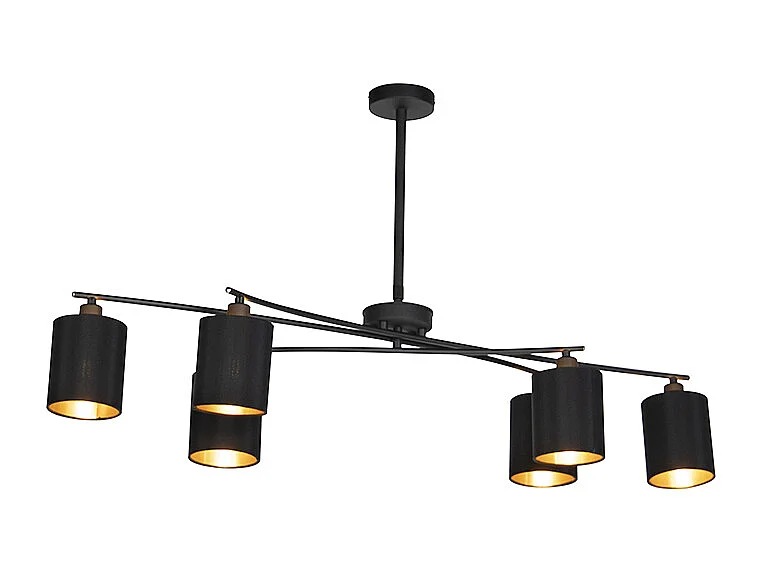 Lampe suspendue moderne noire orientable 6 lumières - Lofty