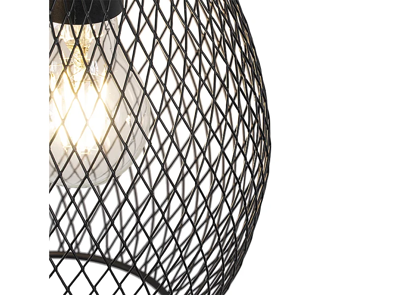 Suspension design noir 3 lumières - Raga