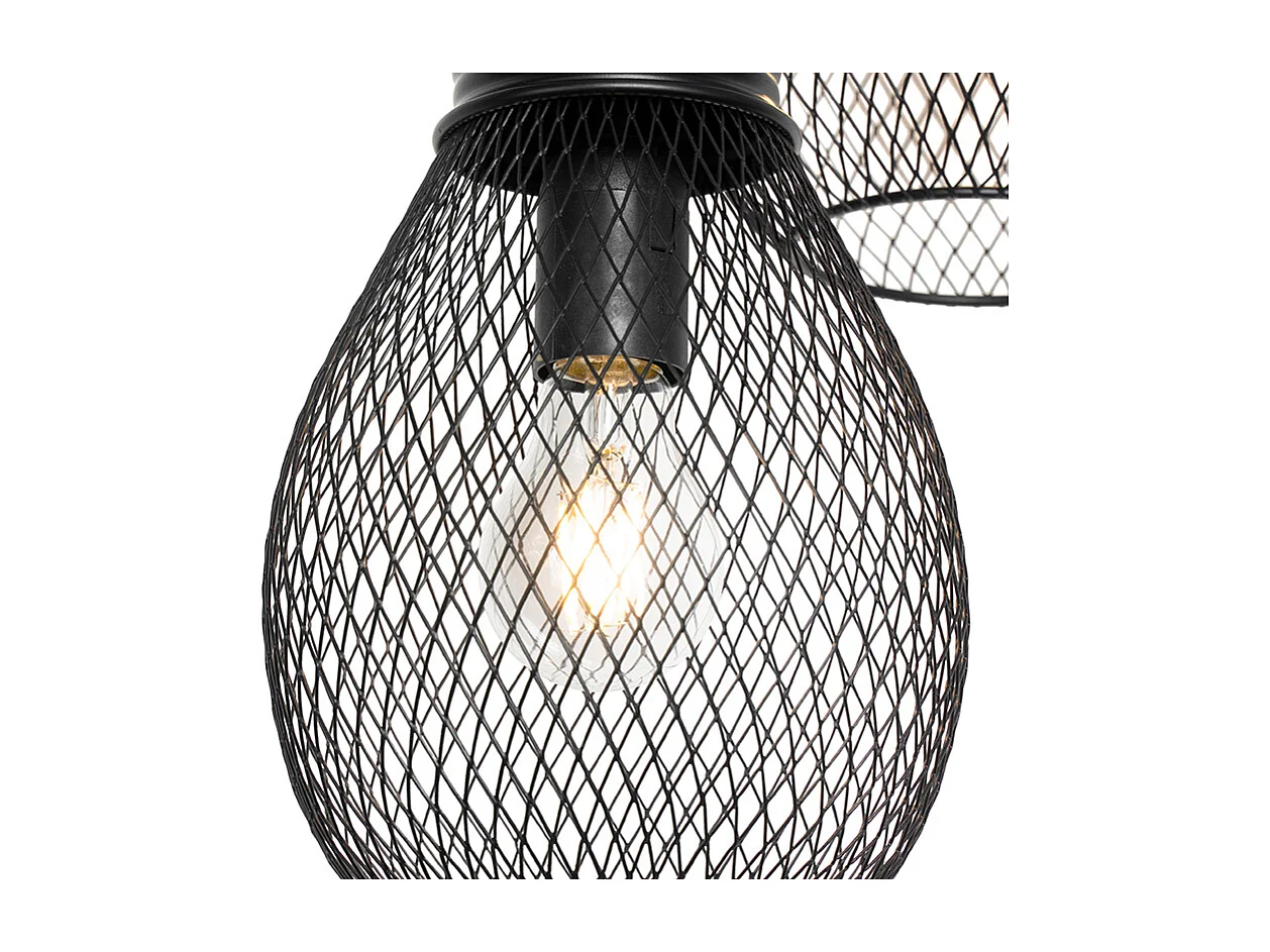 Suspension design noir 3 lumières - Raga