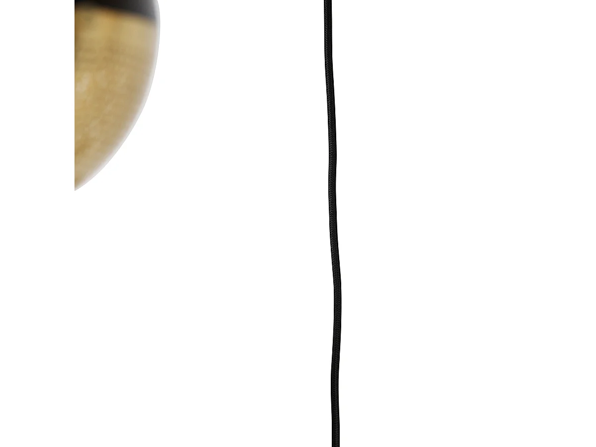 Suspension industrielle noire avec laiton 5 lumières - Haicha