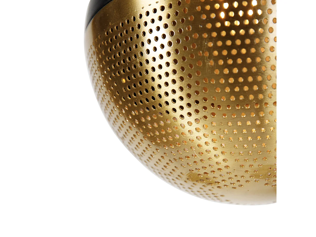 Suspension industrielle noire avec laiton 5 lumières - Haicha