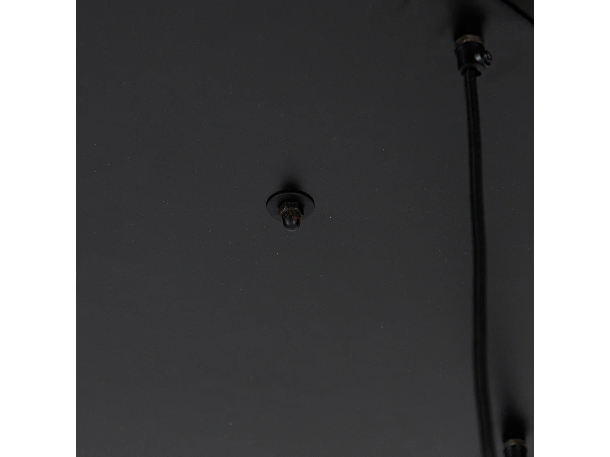 Suspension industrielle noire avec laiton 5 lumières - Haicha