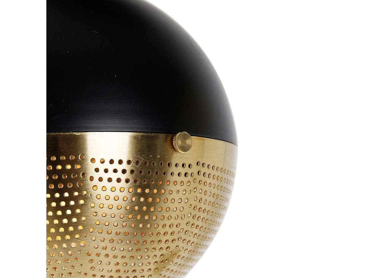 Suspension industrielle noire avec laiton 5 lumières - Haicha