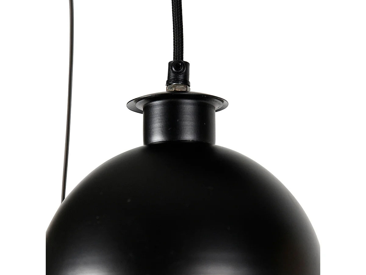 Suspension industrielle noire avec laiton 5 lumières - Haicha