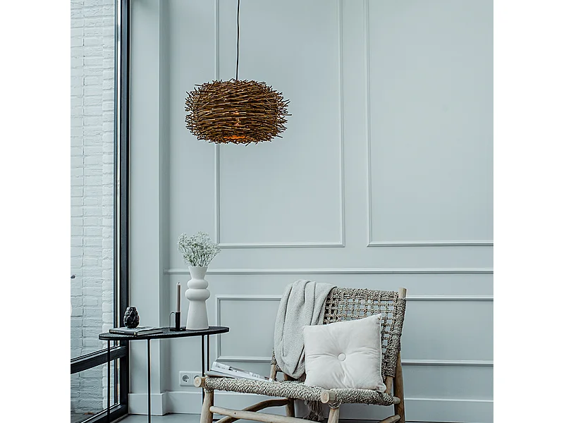 Lampe suspension rurale en rotin - Hatch 45