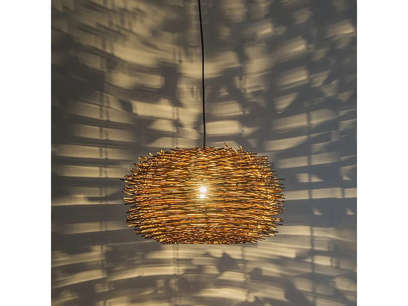 Suspension rustique en rotin brun - Hatch 45