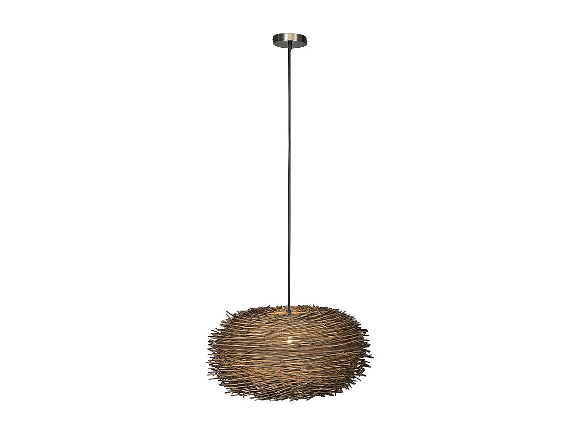 Suspension rustique en rotin brun - Hatch 45
