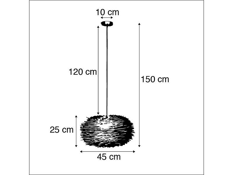 Suspension rustique en rotin brun - Hatch 45