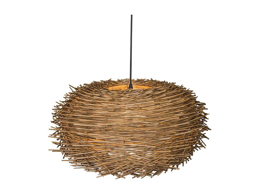 Suspension rustique en rotin brun - Hatch 45