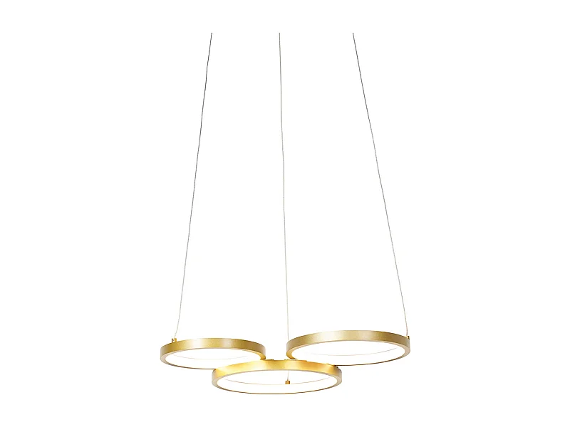 Suspension dorée avec LED à intensité variable 3 niveaux 3 lumières - Rondas