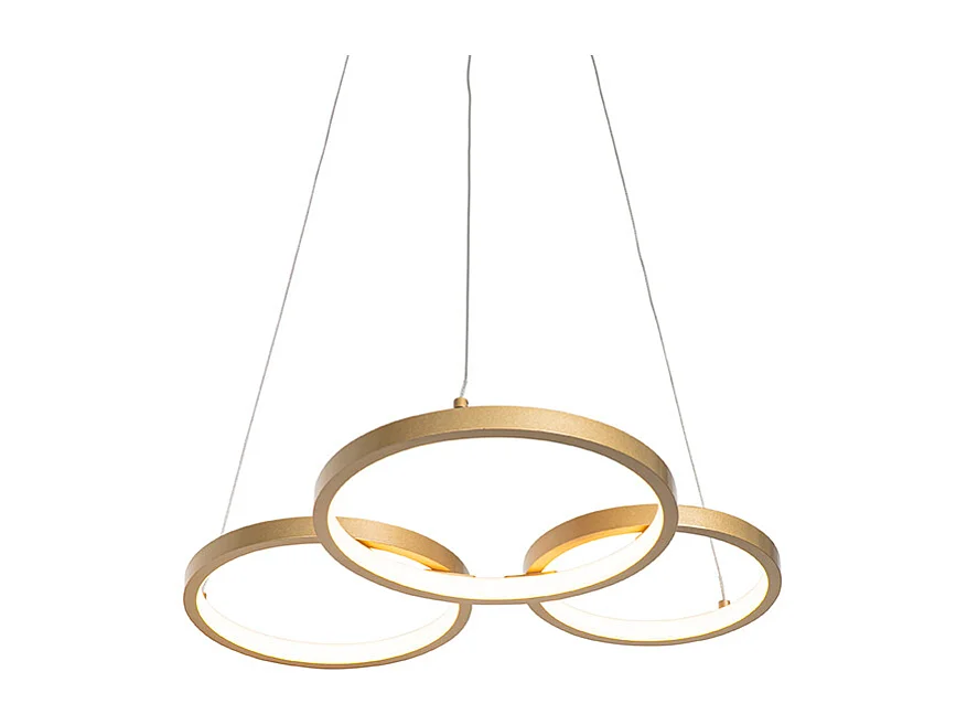 Lampe à suspension dorée avec LED 3-step dimmable 3-light - Rondas