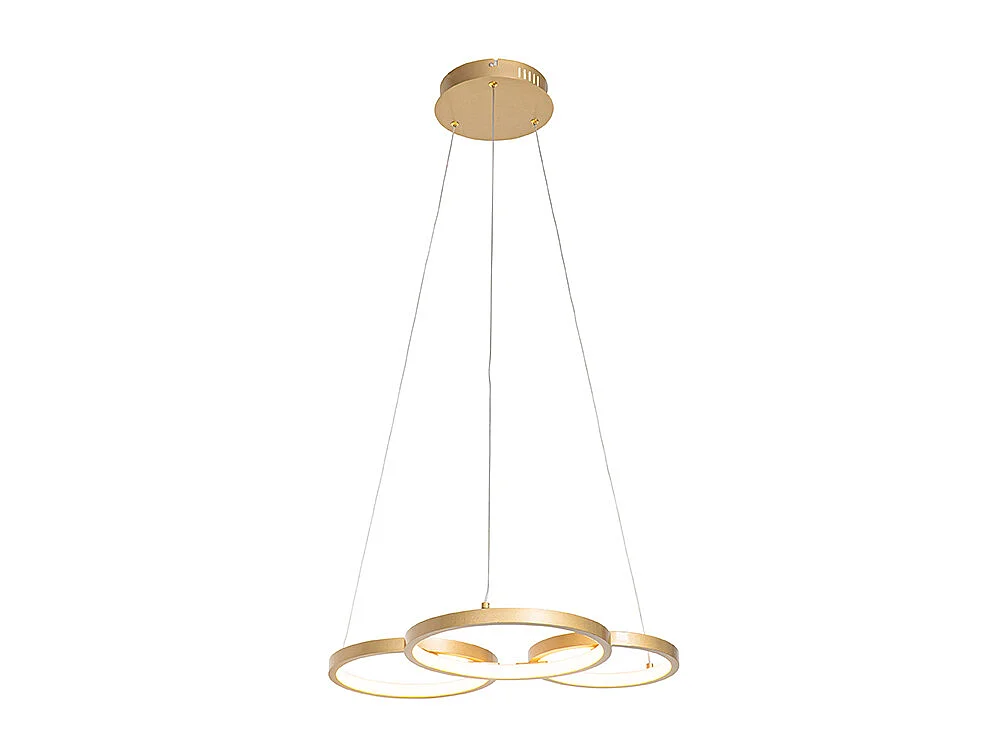 Suspension dorée avec LED à intensité variable 3 niveaux 3 lumières - Rondas