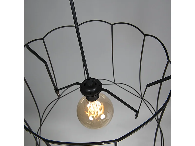 Lot de 2 lampes suspendues rétro noir 50 cm - Granny Frame