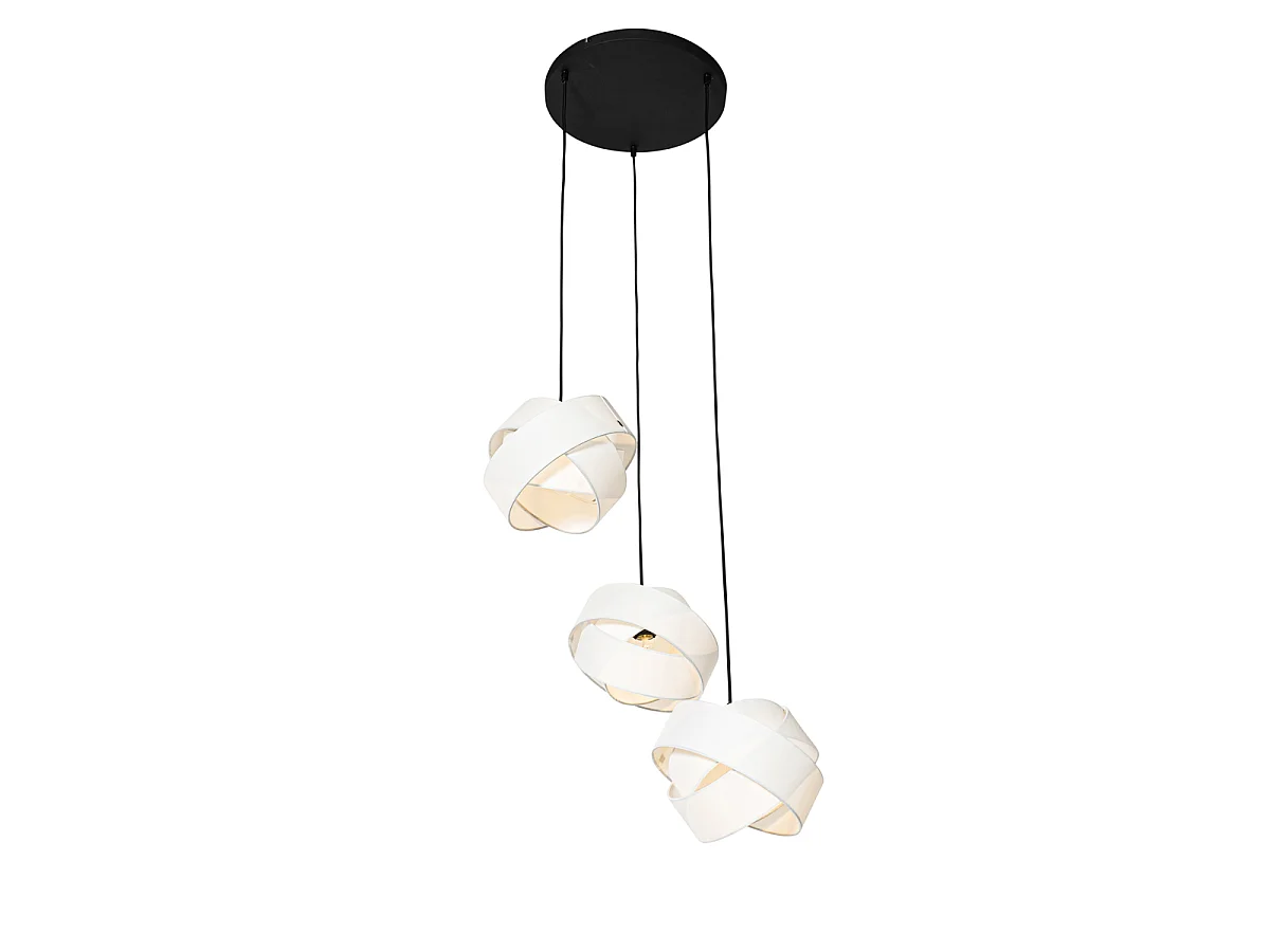 Suspension moderne blanche 3 lumières - Cloth