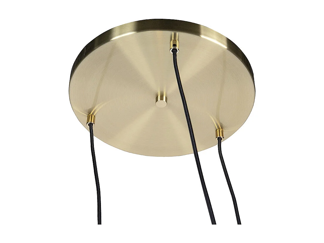 Lampe à suspension Art Déco en laiton avec verre bleu - PALLON