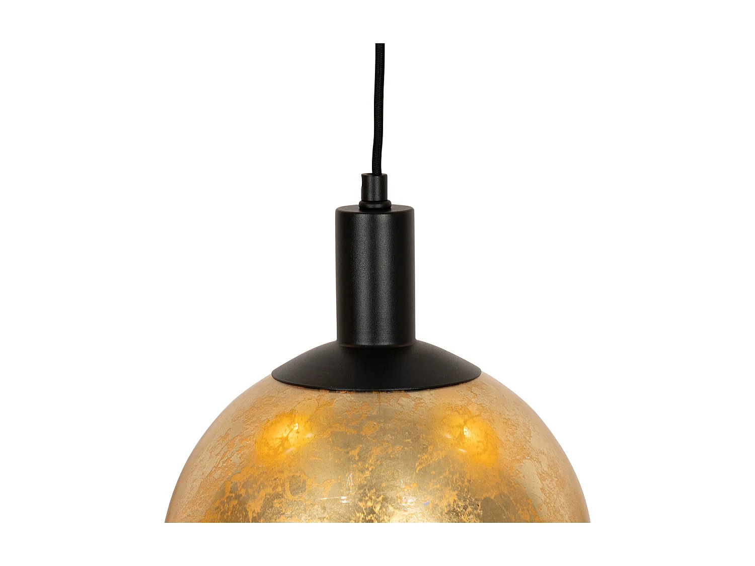 Suspension design noire avec verre doré 5 lumières - Bert