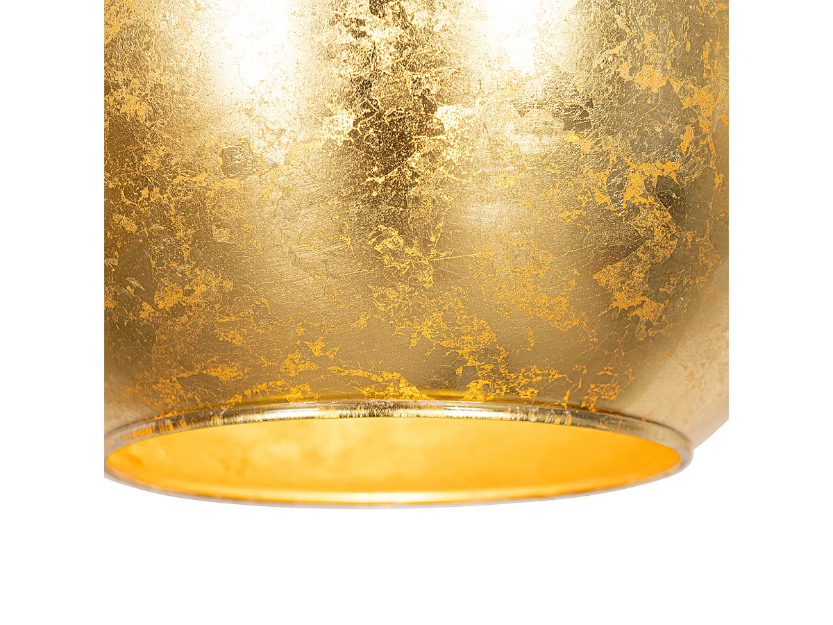 Suspension design noire avec verre doré 5 lumières - Bert