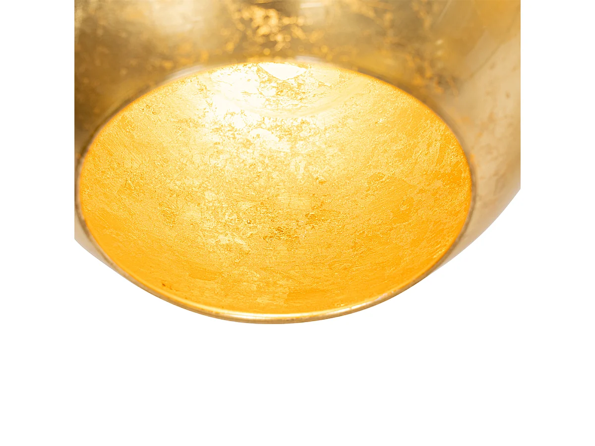 Suspension design noire avec verre doré 5 lumières - Bert
