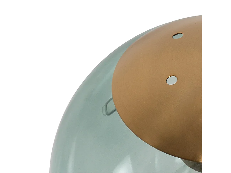 Suspension Art déco en laiton avec verre vert 3 lumières - Pallon