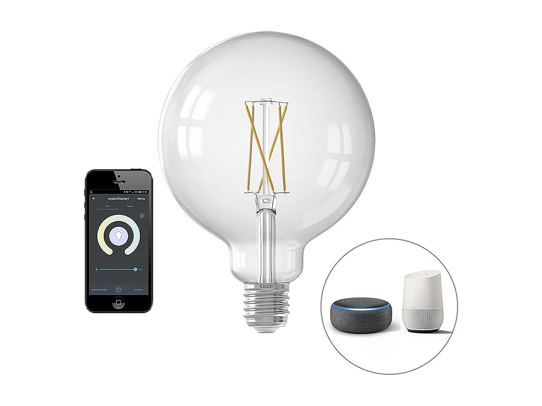 Suspension rurale en rotin avec ampoule intelligente Wifi G125 - Calamus