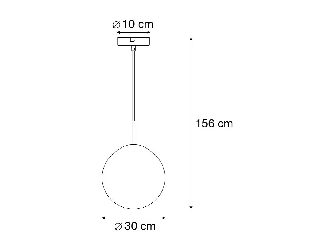 Suspension Art Déco noire avec verre fumé 30 cm - Pallon