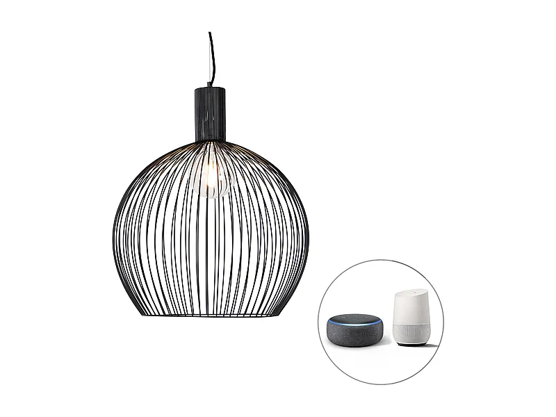 Suspension ronde intelligente noire 50 cm avec Wifi G95 - Dos