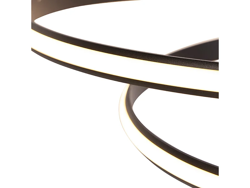 Suspension moderne noire 74 cm avec LED - Rowan