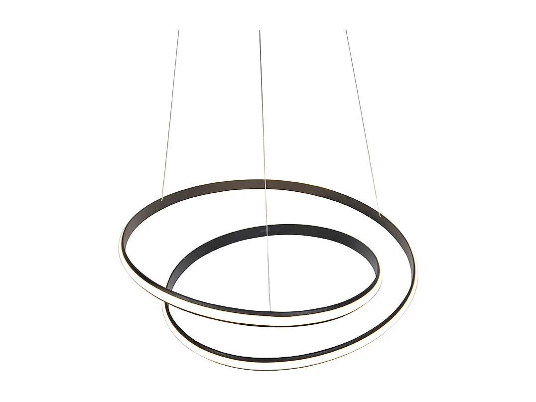 Suspension moderne noire 74 cm avec LED - Rowan
