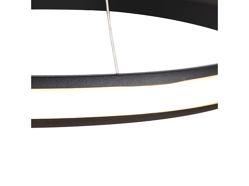 Suspension moderne noire 74 cm avec LED - Rowan