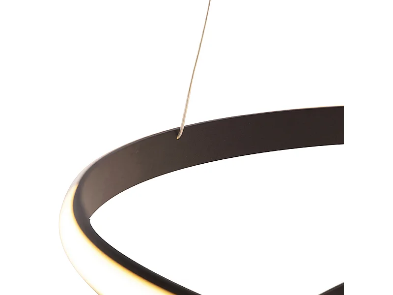 Suspension moderne noire 74 cm avec LED - Rowan