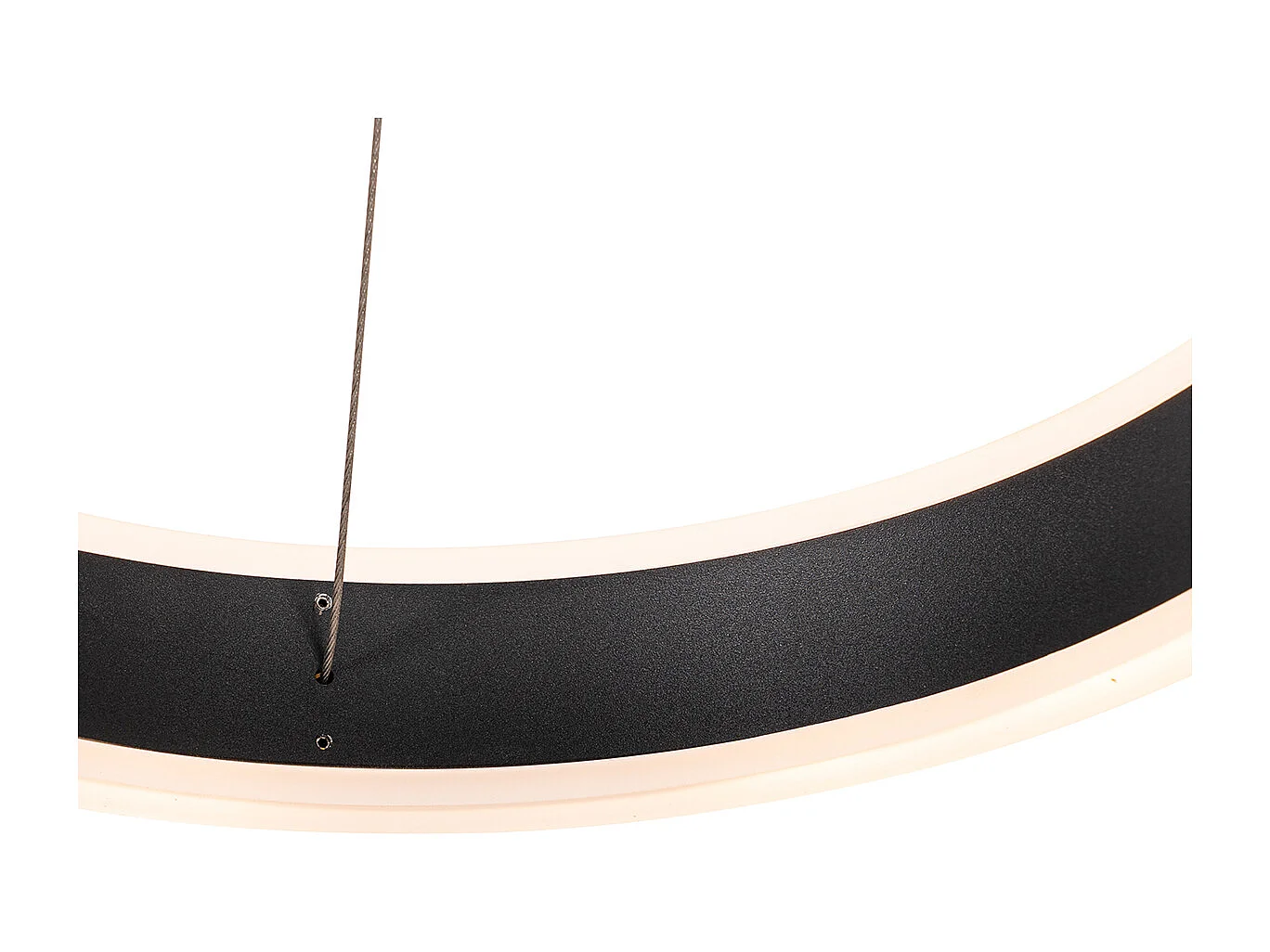 Lampe à suspension ronde noire avec LED dimmable en 3 étapes 3 lumières - Lyani