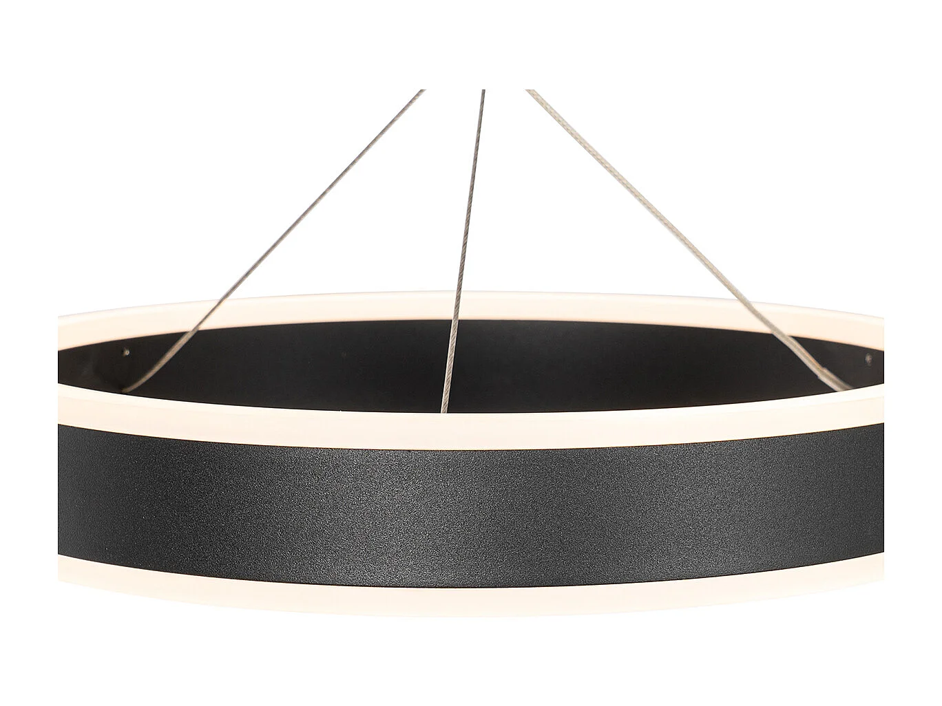 Suspension ronde noire avec LED à intensité variable 3 niveaux 3 lumières - Lyani