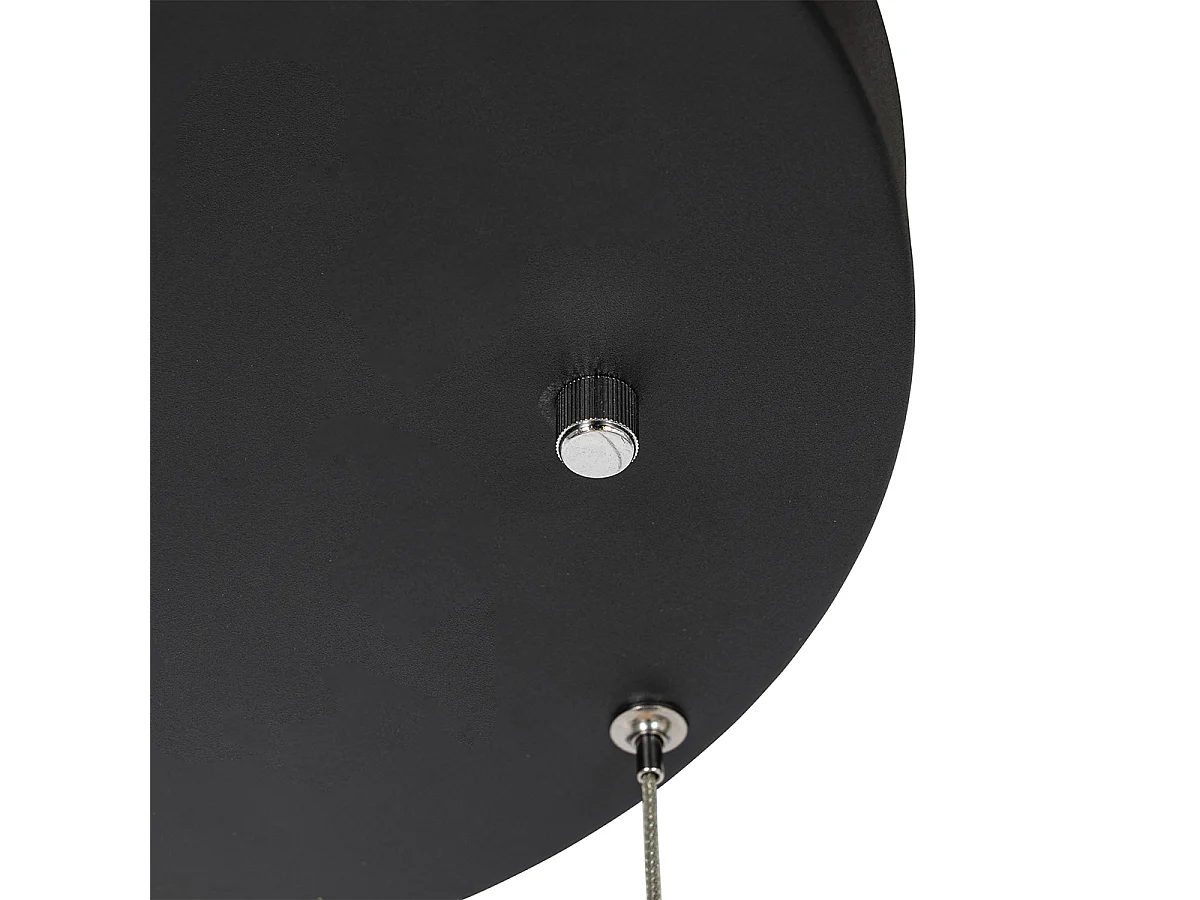 Suspension ronde noire avec LED à intensité variable 3 niveaux 3 lumières - Lyani