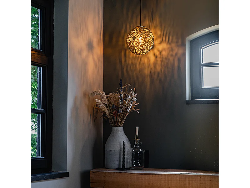 Suspension Art Déco Dorée et Noire - Maro