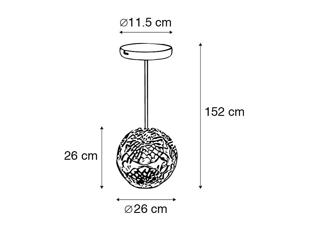 Suspension Art Déco Dorée et Noire - Maro
