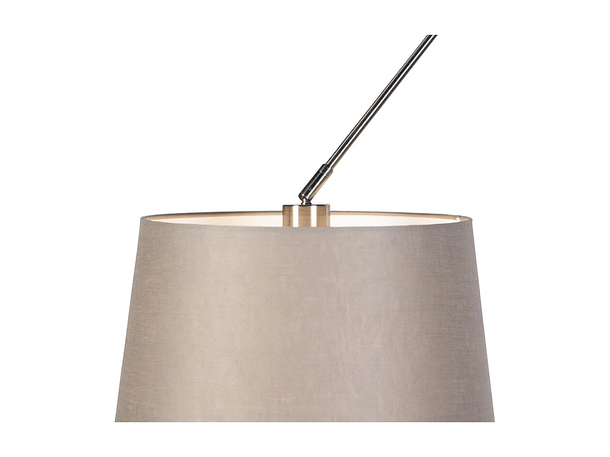 Suspension en acier avec abat-jour en lin taupe 35 cm 2 lumières - Blitz